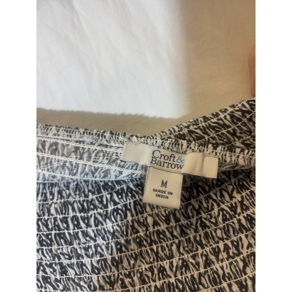 Croft & Barrow Womens Size Medium Pullover Top Black And‎ White HH12 - Picture 3 of 6